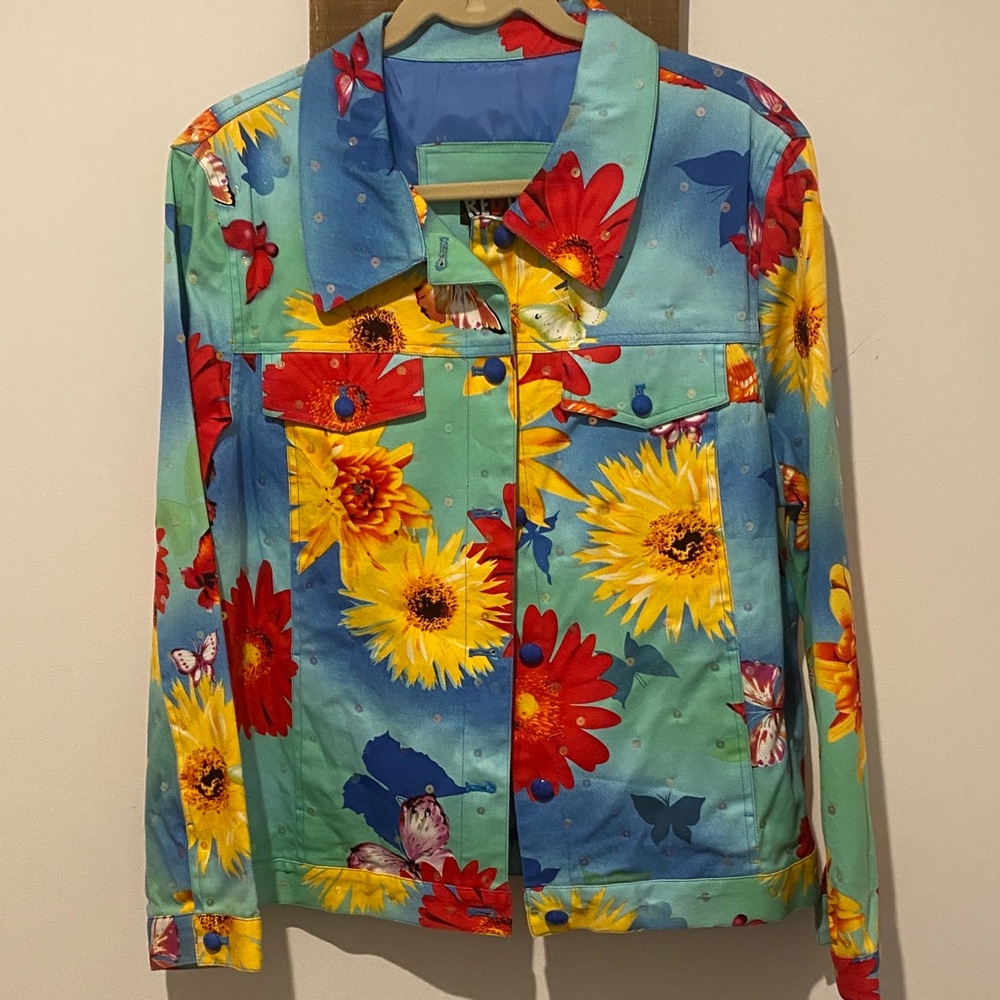 Redd Jeans Colorful Floral Jean Jacket